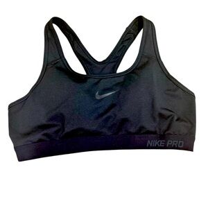 Nike Pro black dri fit padded athletic Sports Bra size large